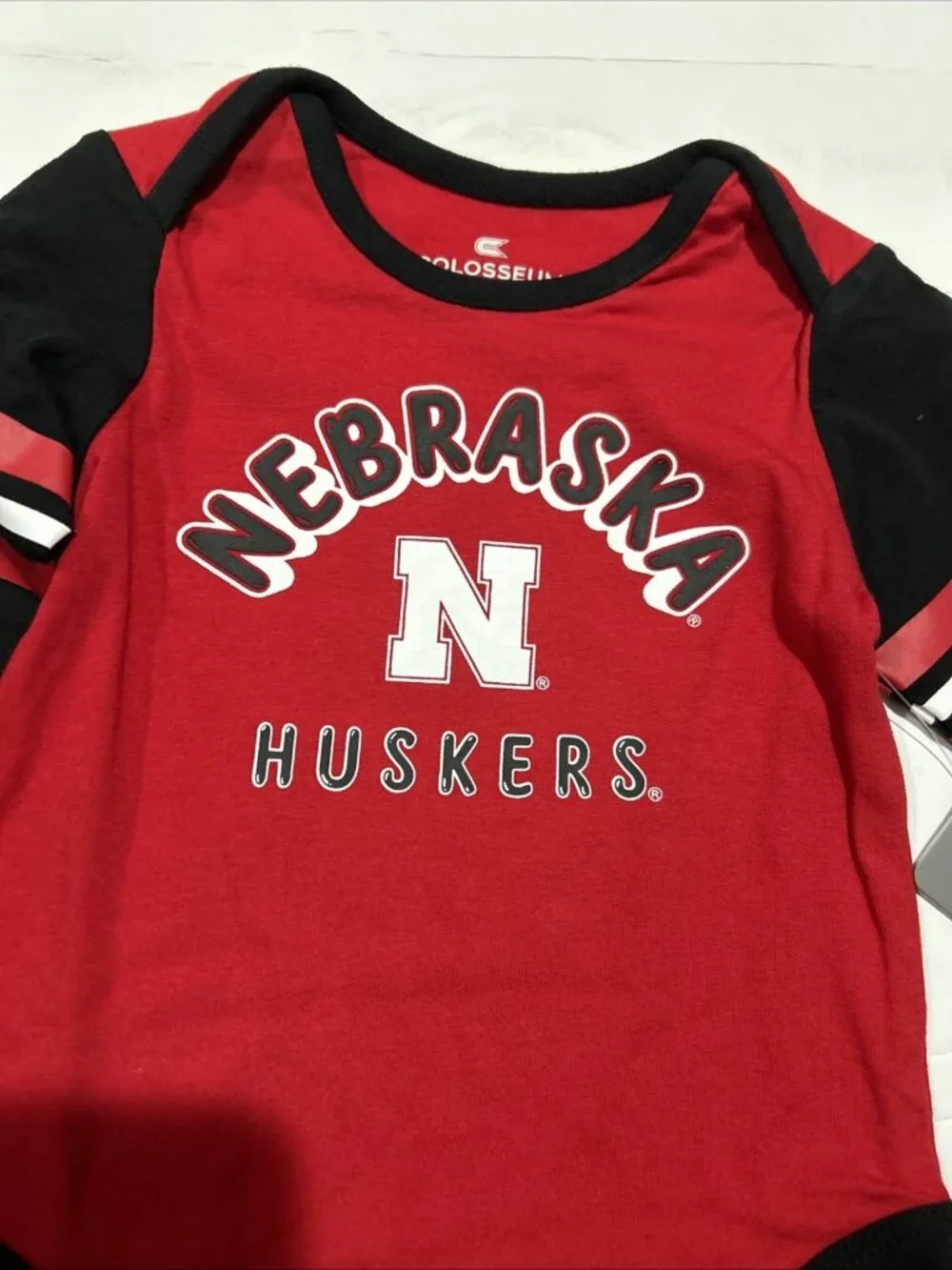 NEW Nebraska Cornhuskers Colosseum LS One Piece Shirts 2-Pk. Infant 6-12 Mos.